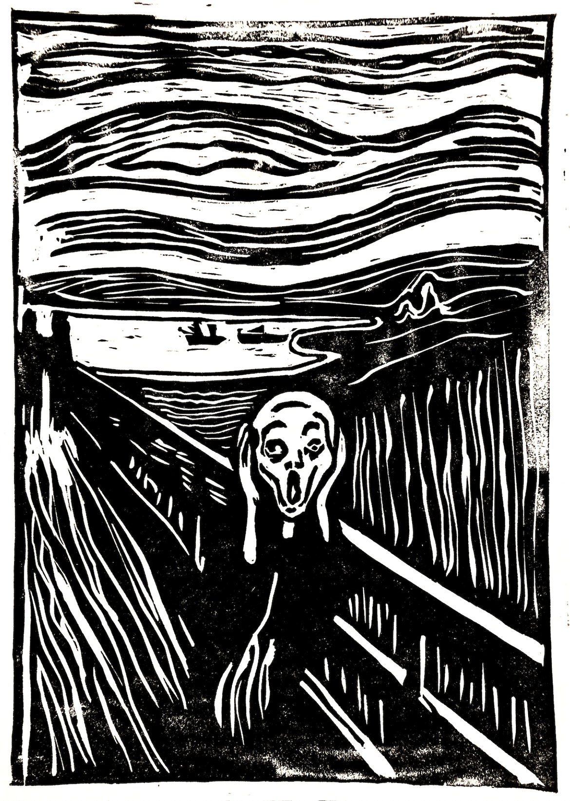 linogravure - Le Cri